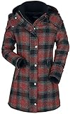 Schwarz/roter Kurzmantel mit Karomuster von Black Premium by EMP