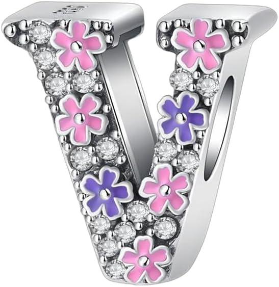 925 Sterling Silver A-Z Letter Charms for Women Bracelet Necklace Pendants with 5A Cubic Zirconia,Alphabet Charms for Christmas Anniversary,Jewelry Gift for Women Friends Family