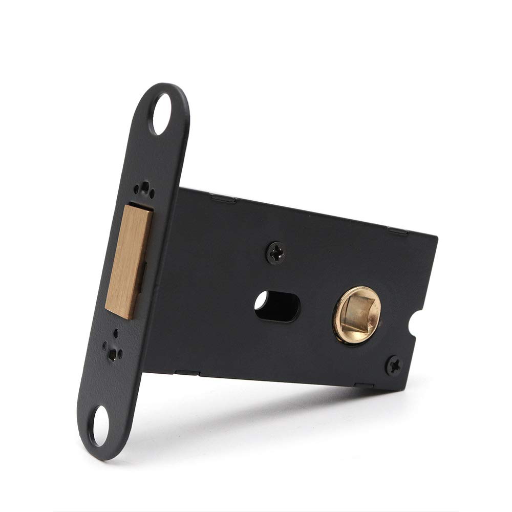 Door Tubular Mortice Latch, HATOOLHA® Door Latch Designed to be Used with Sprung Lever Door Handles (Black-55mm)