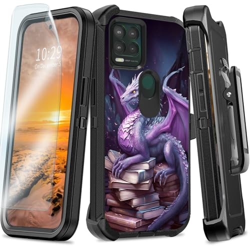 Coque Moto G Stylus 2021 5G violette avec clip ceinture et béquille de protection