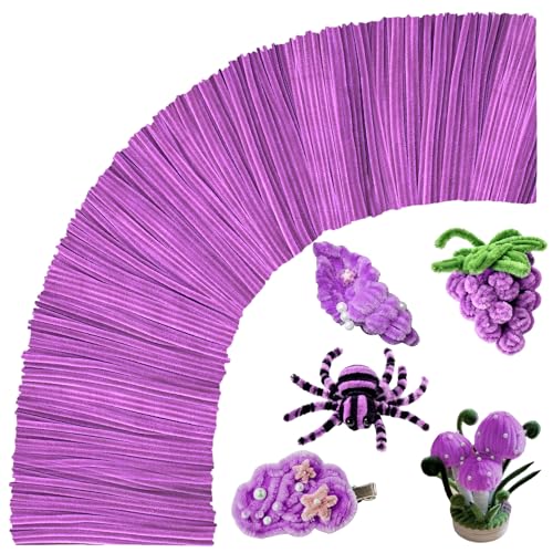 Image of VZF Deep Purple Pipe Cleaners Crafts-200PCS Chenille Stems DIY Crafts for Invitations & Decorations; Suitable for Wedding & Party Occasions,Halloween Decor,Christmas Gift for Kids,Crochet Flowers