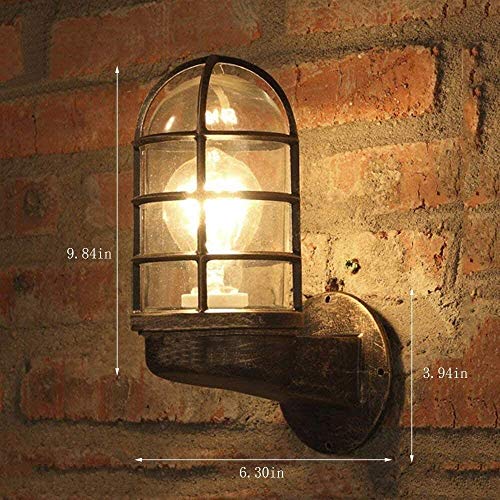 Luz de soporte de hierro forjado con acabado industrial náutico premium 4
