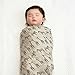 aden + anais Silky Soft Metallic Swaddle Baby Blanket, 100% Viscose Bamboo Muslin, Large 47 X 47 inch, 3 Pack, Sahara Motif