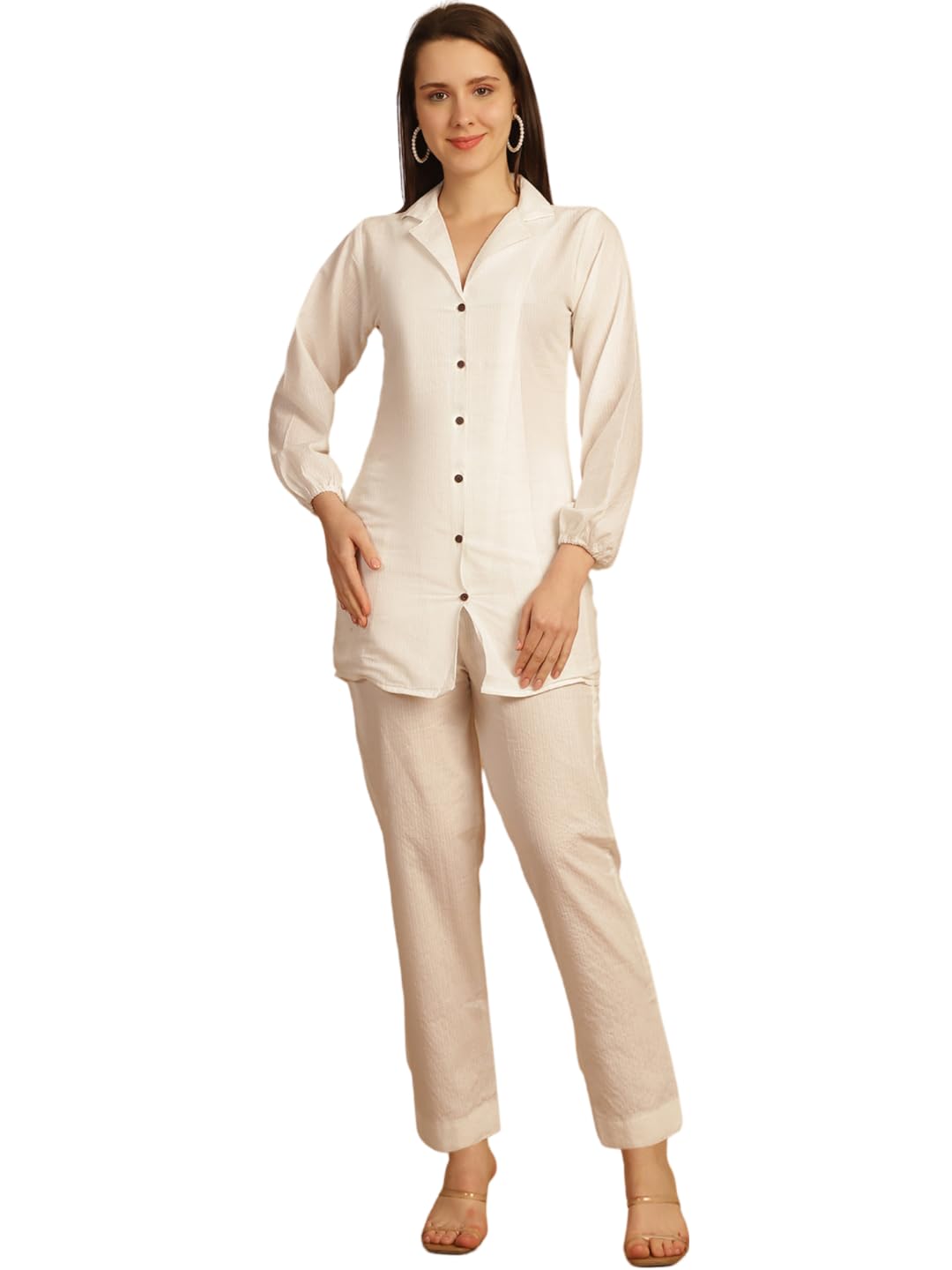 enchanted drapes White Striped Women's Cotton Women's Set-picture-35