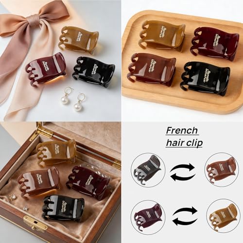 Set de 4 pinzas pequeñas para cabello miniatura 7