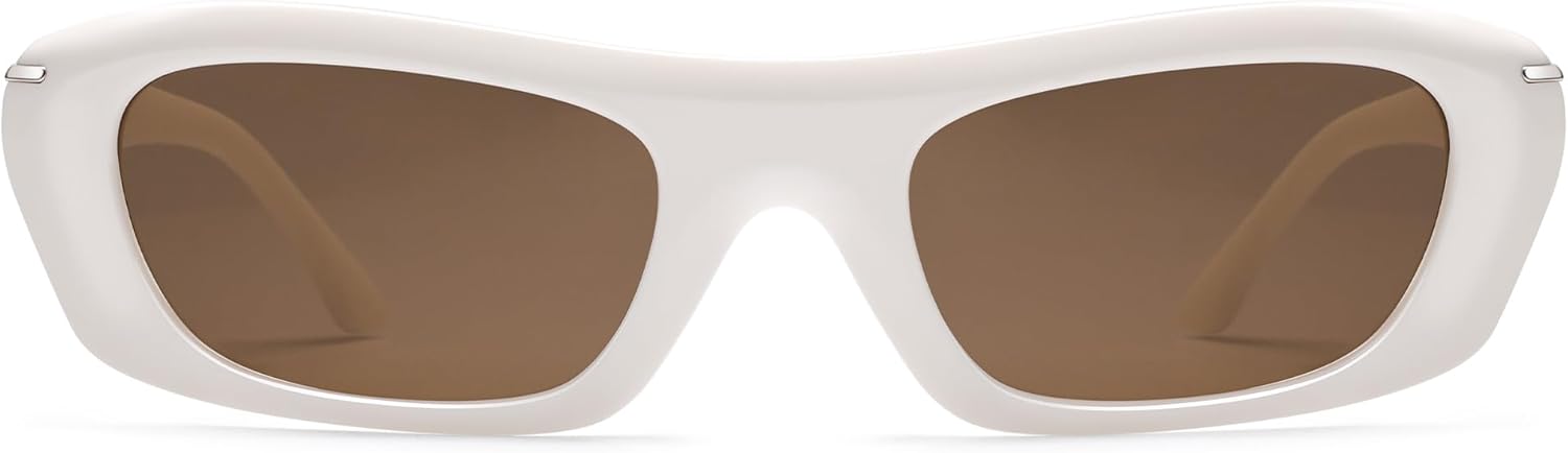 Retro Trendy Rectangle Sunglasses for Women Vintage 90s Style Small Narrow Sun Glasses AP3737 - Image 3