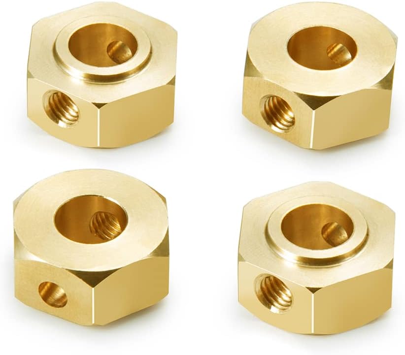 RCLIONS 4pcs Brass RC Wheel Hex Hubs Heavy Weight Wheel Spacer for Axial SCX6 1/6th RC Crawler Car Upgrades