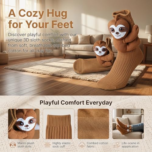 Image of Kid's 3D Animal Anti Slip Floor Socks | Cute, Creative Gifts,Hugging Design,Fun Holiday Gift