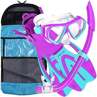 U.S. Divers Junior Kids Dorado Mask, Proflex Fins, Sea Breeze Snorkel Set