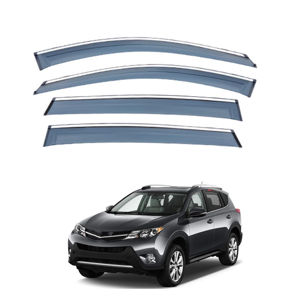 Qoemrhelt Normal 4Pc Set In-Channel Wind Deflectors, For Toyota Rav4 (Xa40) 2014-2019 Window Visors Rain Guards Vent Visors Rain & Sun Protection,Car Accessories