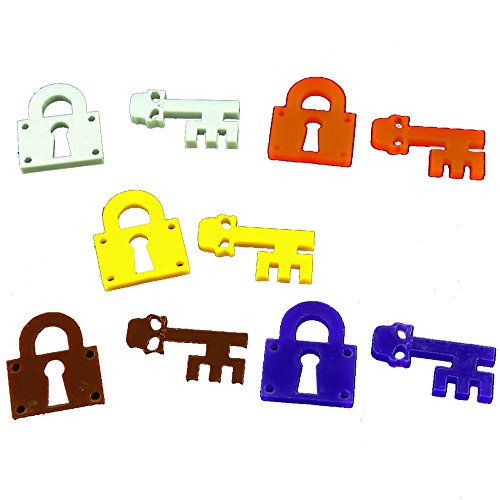 Lock and Key Tokens, Mixed Color Set (10)