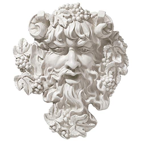 Design Toscano Bacchus, God of Wine Greenman Wall Sculpture: Medium, Antique Stone