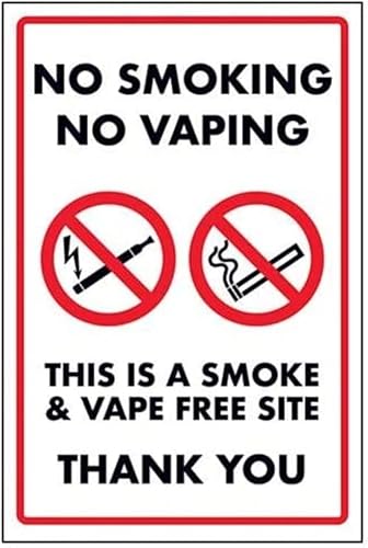 Miniatura 7 de V Safety 57058AN-R No Smoking No VapingThis is a Smoke & Vape Free Zone Sign, 5.906in x 7.874in, negro, blanco, melocotón, rojo