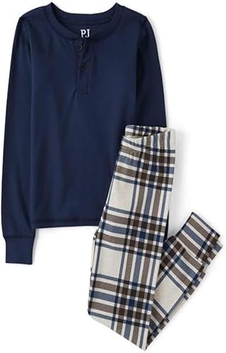 The Children's Place Conjunto de pijama de 2 piezas con camiseta de manga larga y pantalones ajustados 100% algodón para niño