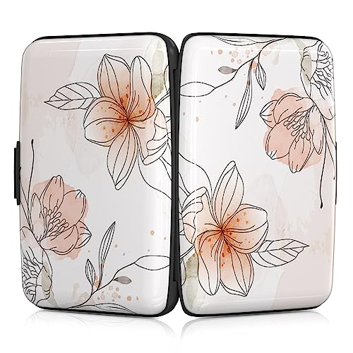 Image of Rimilak Aluminuml Credit Card Holder, Mini Credit Card Wallet RFID Blocking Slim Metal Hard Case for Women Men, Beauty Flower