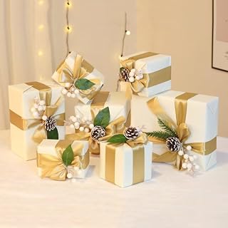 クリスマス飾りセット クリスマスツリー オーナメント クリスマスプレゼントボックス 7点セット ギフトボックス 正方形ボックス クリスマス雰囲気 ゴージャス 部屋 喫茶店 店舗 デコレーション 飾り