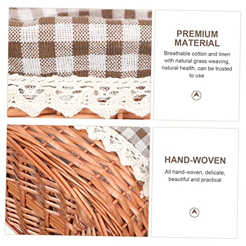 Panier de rangement large boîte tissu lin organisation maison lot de 3 - 4