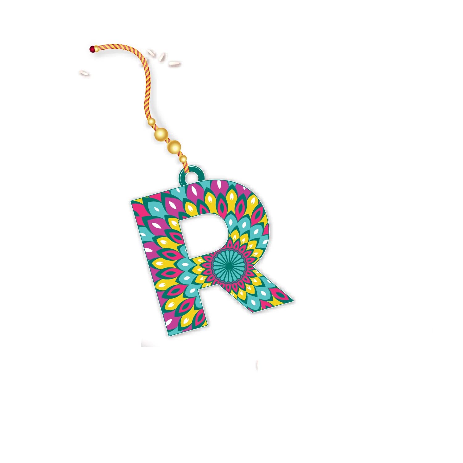 Alphabet R - Name Letter Lumba Rakhi for Bhabhi, Sister in Law | Set of 1 pc with Roli/Kumkum | Kids, Girls Designer, Fancy, Fun, Movie Wooden Rakhi Set| with Raksha Bandhan Greetings-image-24