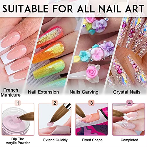 Hofason Acrylic Nail Brush, 100% Kolinsky Acrylic Nail Brush For Acrylic Application, Professional Acrylic Powder 3D Carving, Suitable For Salon And Home Diy Nail Art With Diamond Handle (Size 14) #TOP5