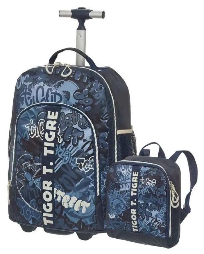 KIT ESCOLAR TIGOR STREET BOLSA CARRINHO E LANCHEIRA 100% ORIGINAL