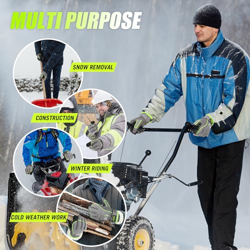 Image of HANDLANDY Winter Work Gloves, 3M Thinsulate Waterproof Insulated Gloves, Warm Ski Glove for Shoveling Snow Outdoor, Gifts for Men Women
