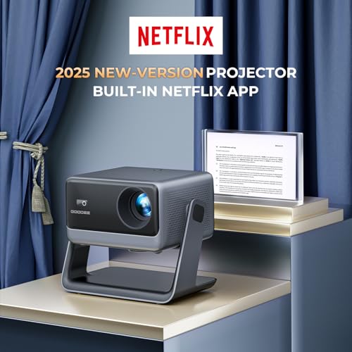 GooDee Video Projector With Wifi And Bluetooth, Smart Portable Projector Movie System Compatible With Netflix/Dolby Audi - Additional View
