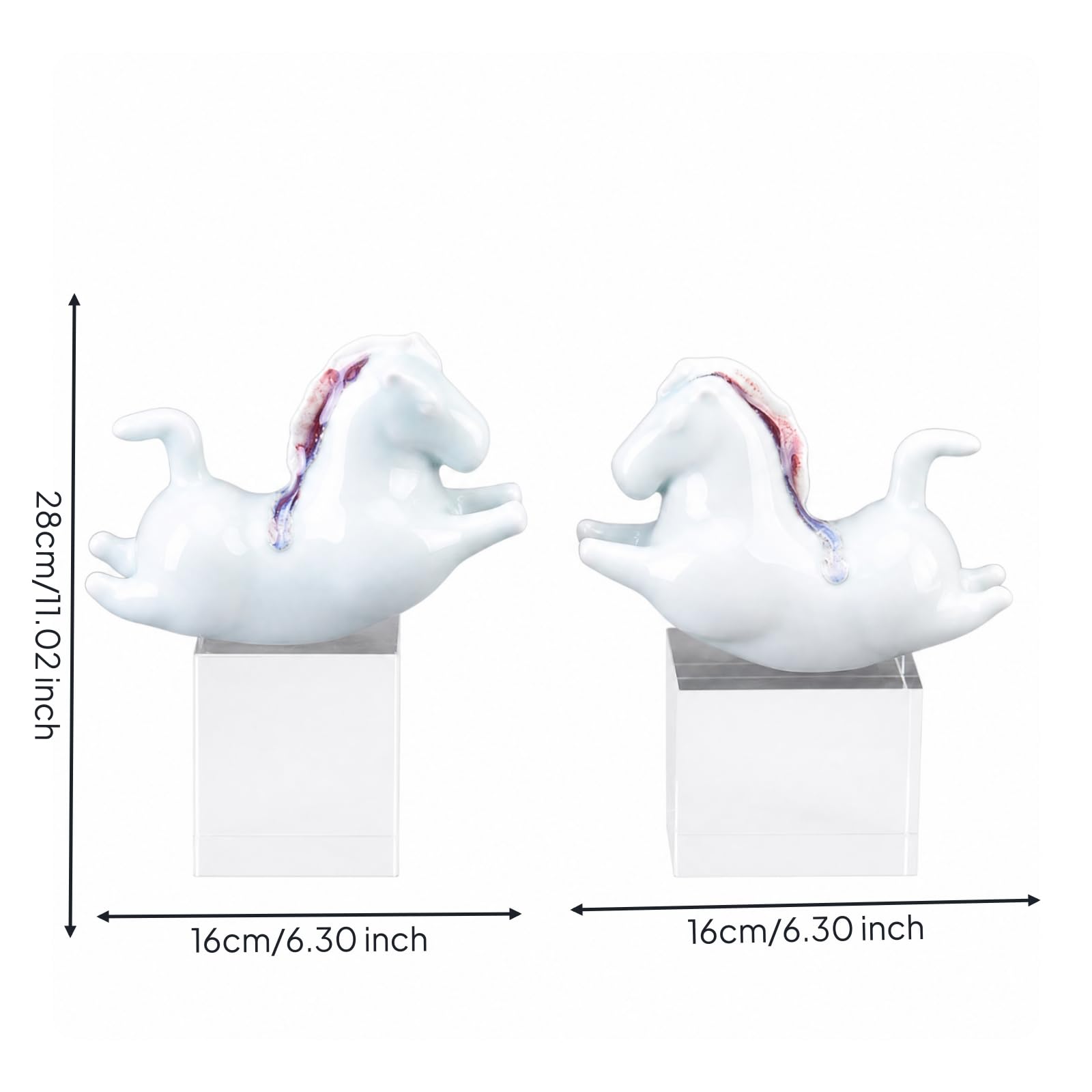 2 Piezas Figura Cerámica con Morno Figura Estatua para Salón