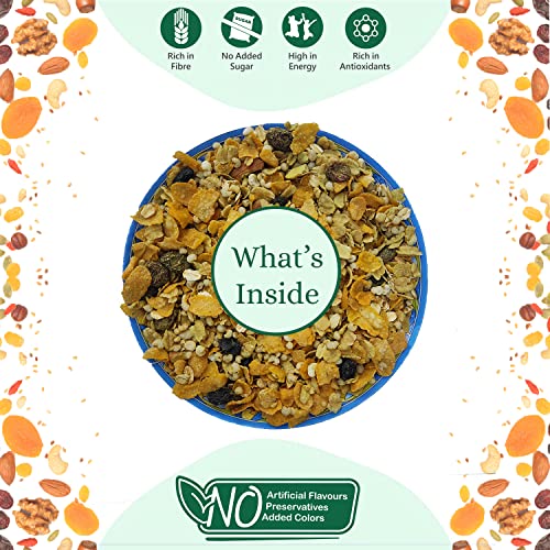 Image of UNIFIT Matcha Muesli Cereal - High Protein, Crunchy Breakfast with Oats, Cranberries & Almonds | Healthy, Instant & Ready to Eat | 500g of Antioxidant-Rich Goodness!