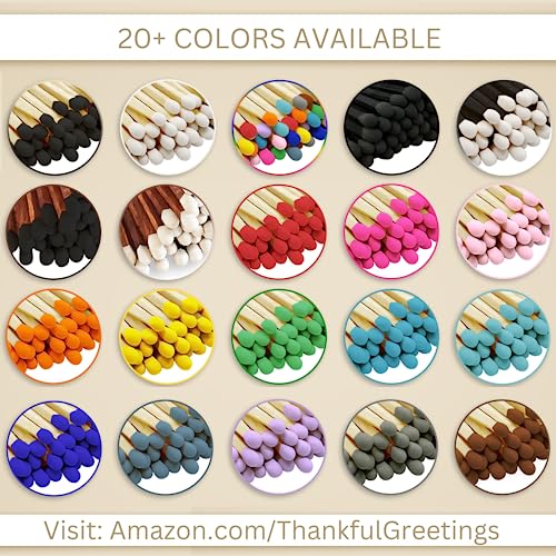2" Bold Black Tip Safety Matches | 100+ Quality Artisan Matchsticks With Chic Jar, Cork Lid & Striker By Thankful Greetings | A Unique Gift Great For Candle Lovers | For Home Decor, Event Giveaways #TOP3