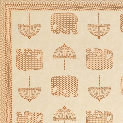 Image of Living Roots Ethnic Jaipur Block Print Double Cotton Bedsheet & 2 Pillow Covers, for Mattress Upto 6 inches Thick, No Colour Bleeding, Orange Colour, King Size 90 * 108 inches, 120TC (601-A)