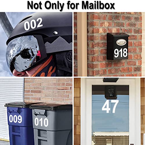 4 Inch Reflective Mailbox Numbers Sticker (0-9, 5 Sets) Claasic Waterproof Self Adhesive Vinyl Numbers For Mailbox, Signs, Window, Door, Cars, Trucks, Home, Business, Address Number #TOP4