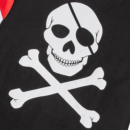 Image of Toddler Boys Outfits Halloween Pirate Striped Trousers Kids Long sleeved Clothes with Hat
