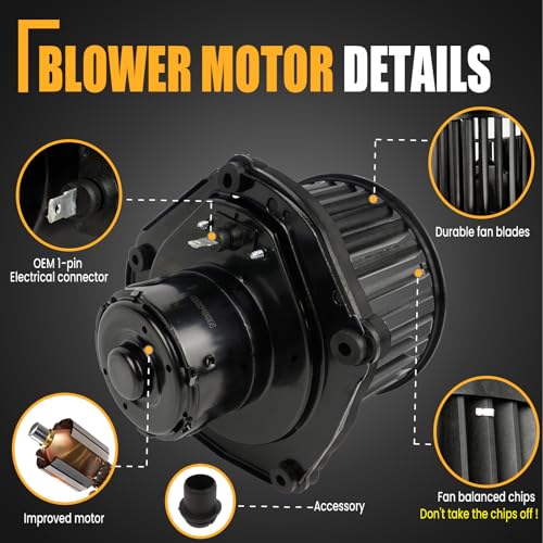 Image of GSPSCN AC Blower Motor with Fan for 1997 1998 1999 2000 Chevy & GMC C1500 C2500 C3500 K1500 K2500 K3500 Suburban Tahoe Yukon & Cadillac Escalade - HVAC Heater Blower Motor 700100,19131213,GM3126115