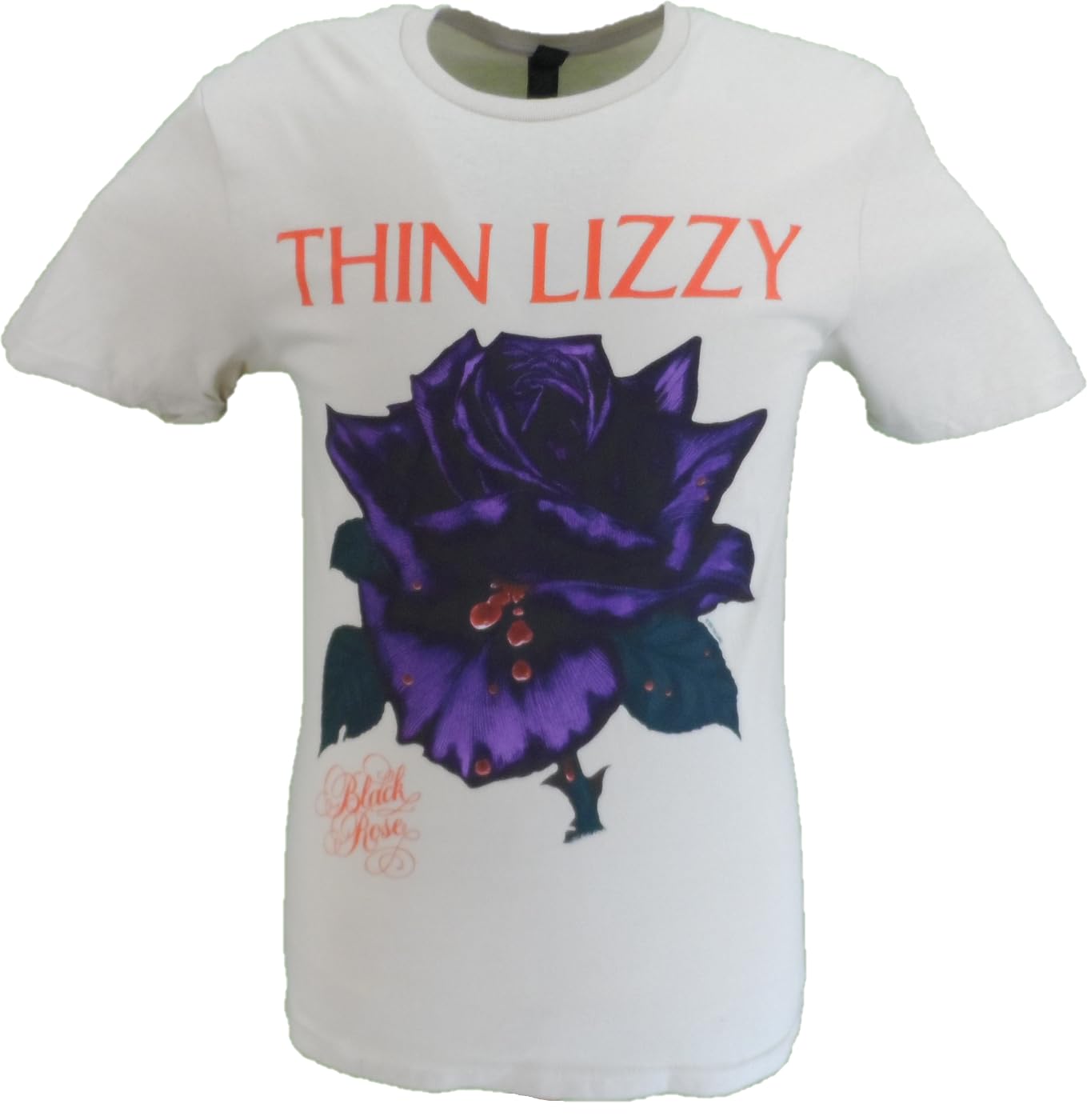 Mazeys Mens Thin Lizzy Officially Licensed T Shirts (UK, Alpha, M, Regular, Regular, Black Rose)