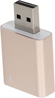 UKCOCO 4pcs USB External Sound Card PC Sound Card Wireless Adapter Wireless Adapter for PC Sound Effects Board Computer Adapters for Laptops USB to Audio Jack Aluminum Alloy Golden Stereo