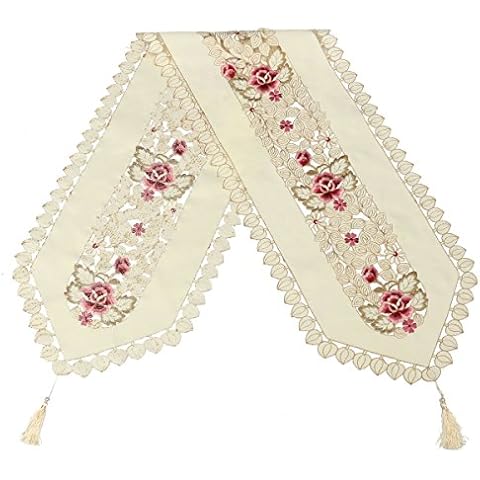 baogu 1pc European Rectangular Embroidery Polyester Table Runner Table Decoration Size M Cover