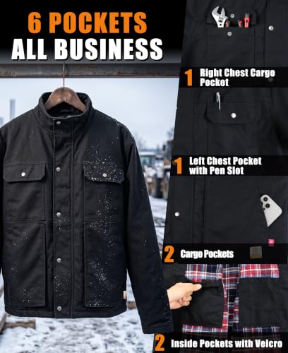 Image of BOCOMAL FR Jackets Insulated Fire Resistant Canvas Coat CAT4 Winter Outwear