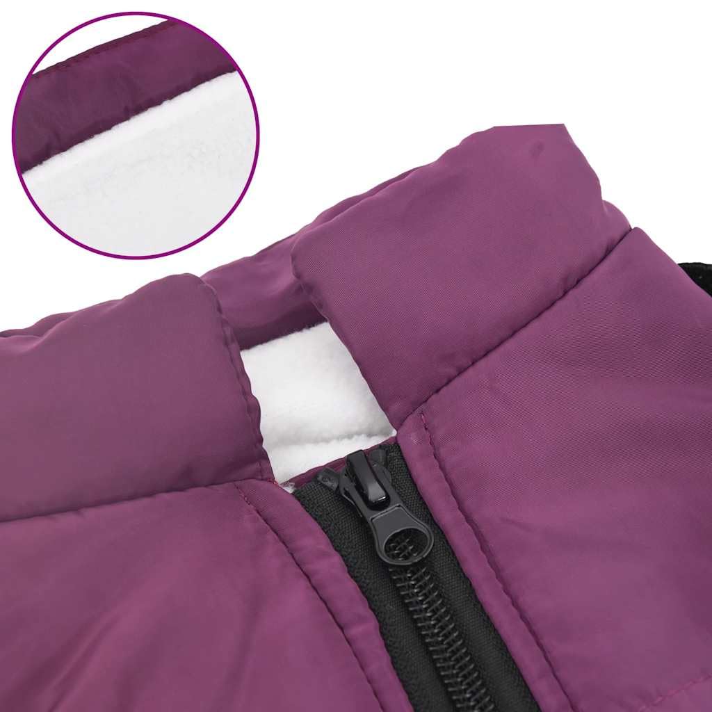 Cappottino per cani con imbracatura impermeabile riflettente, foderato in pile, viola, L28, per autunno e inverno, regolabile, con cerniera, fissaggio sicuro al guinzaglio, per esterni