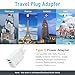European Travel Plug Adapter, 40W US to Europe Plug Adapter with 2 USB-C and 2 USB-A Converter for European Travel Charger, 4 in 1 International Converter for Italy Spain France Germany Iceland