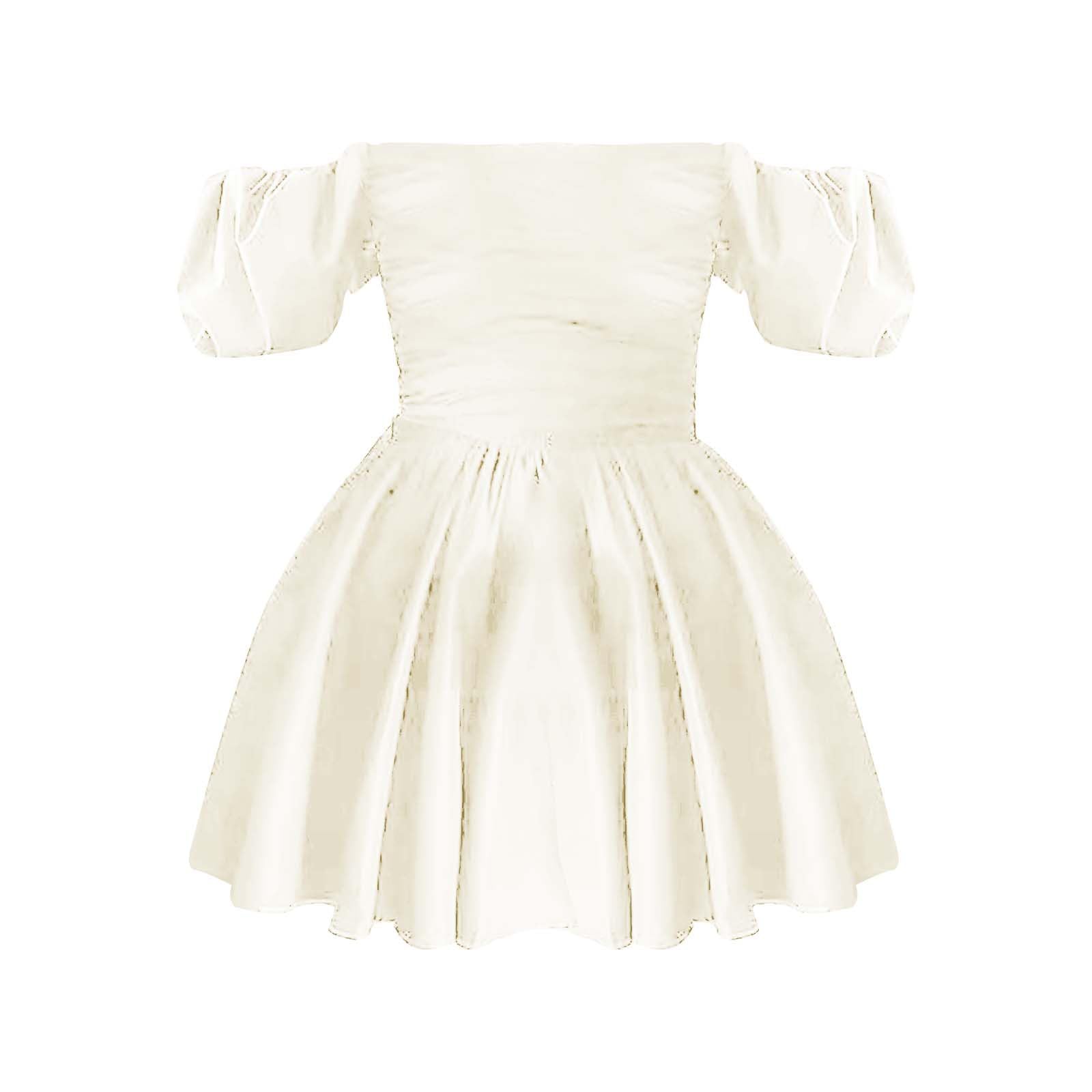 Szlafrok Noire Femme Summer Pure Desire Two Wear francuski bufiaste rękawy sukienka talia jedno słowo z odsłoniętymi ramionami puszyste wakacje
