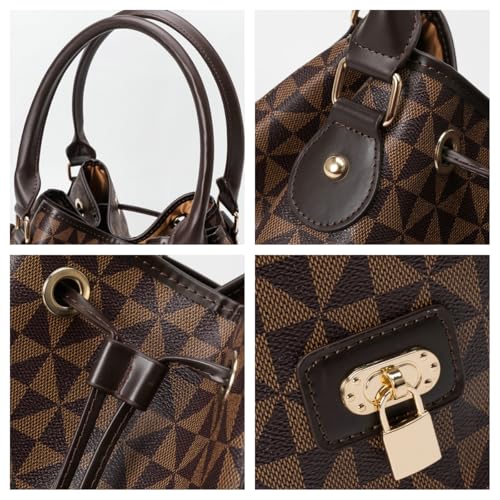 Women’s Drawstring Bucket Bag Top Handle Tote Shoulder Handbag Hobo Crossbody Purse4