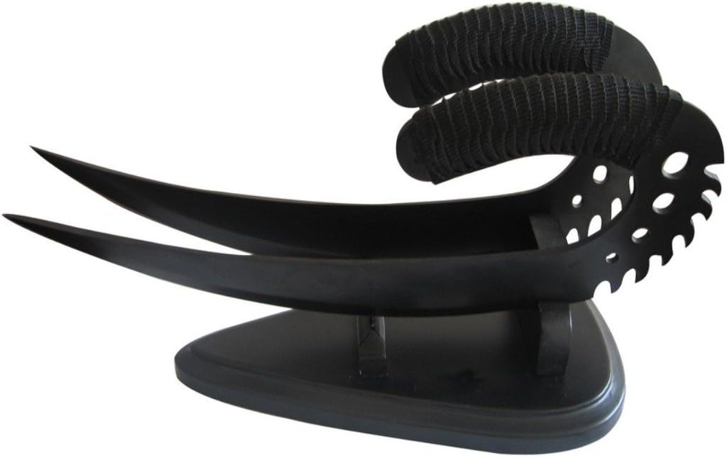 DevilFish 13" Fantasy Black Twin Dagger Knife with Display Stand