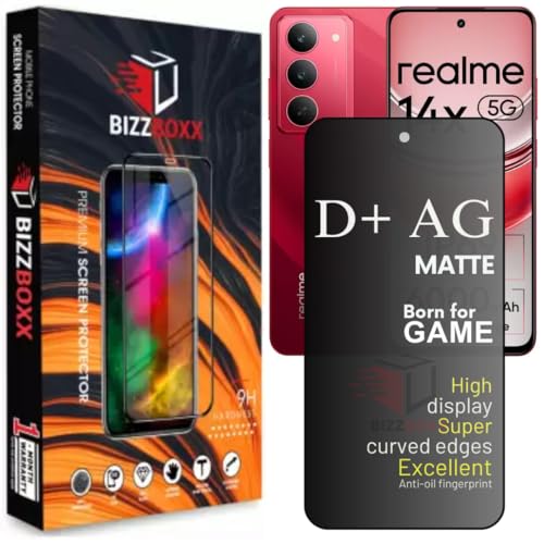 Image of Compatible With realme 14x 5G D+ AG Matte Tempered Glass Screen Guard Protector Anti-Fingerprint Gaming Special With Camera Cut (realme 14x)- Pack of 1
