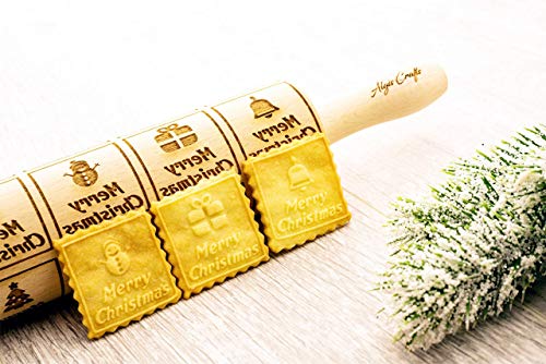 Rolling Pin Christmas Windows Embossing Dough Roller With Merry Christmas For Gingerbread Cookies Christmas Gift #TOP4