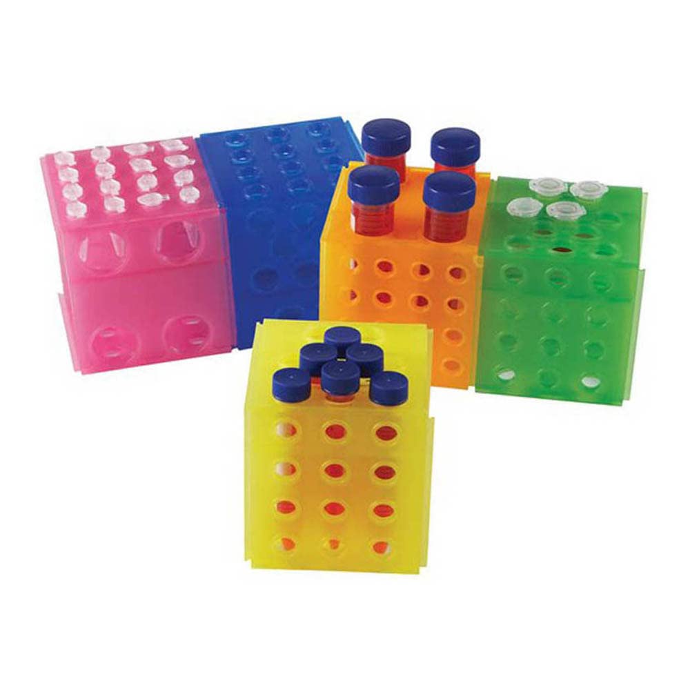 Heathrow Scientific HD29050A Lot de 5 racks encastrables en polypropylène pour tubes à essai Forme cubique 3 niveaux