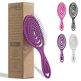 Ninabella Detangling Hair Brush for Women & Men - Does not Pull - Straightening Brushes for Straight, Curly & Wet Hair - Unique Spiral Hairbrush - Chocolate Brown