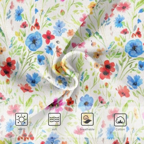 Joisal Watercolor Wildflower Pastel Colors Panties Little Girl Toddlers Underwear Floral Cotton Pattern Underpants Briefs 2t3