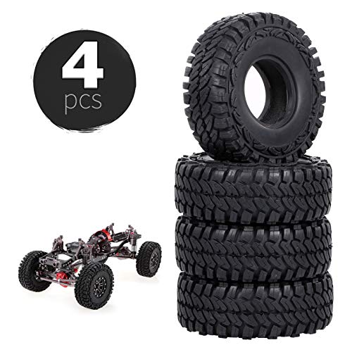 OWSOO 4 PCS 110 mm 1.9 pol. Pneus de borracha para rodas para 1:10 RC Rock Crawler Compatível com Ax