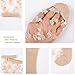 Benefeet Sox 5 Pairs Sheer Thin Mesh Lace Socks for Women - Transparent See-Through Ankle Colorful Nylon Floral Patterned Vintage Jacquard Crystal Glass Flower Fashion Crew