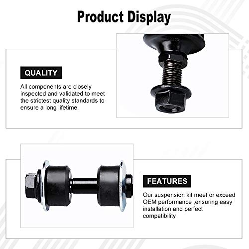 LSAILON 4pcs K6539 K6540 Front Lower Ball Joint & Upper Ball Joint 99 00 01 02 03 04 05 06 For Chevrolet Silverado 1500 For GMC Sierra 1500 - Thumbnail 2